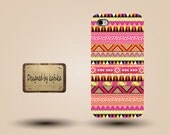 iphone case, i phone 4 4s 5 case,cool cute iphone4 iphone4s 5 case, plastic rubber cases cover,pink  yellow geometric aztec stripe p1023