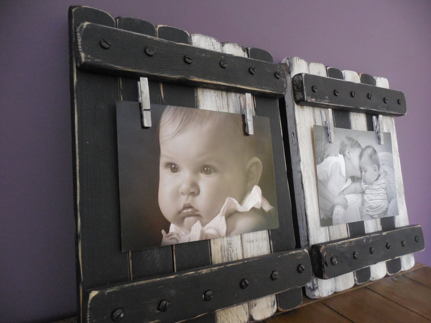 Picture holder/frame  set of two Rustic/shabby chic wall hanging