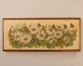 Lois Mae Thayer Wall Hanging - Butterflies in Daisy Garden Wall Hanging - 70s Hippy  Home Decor