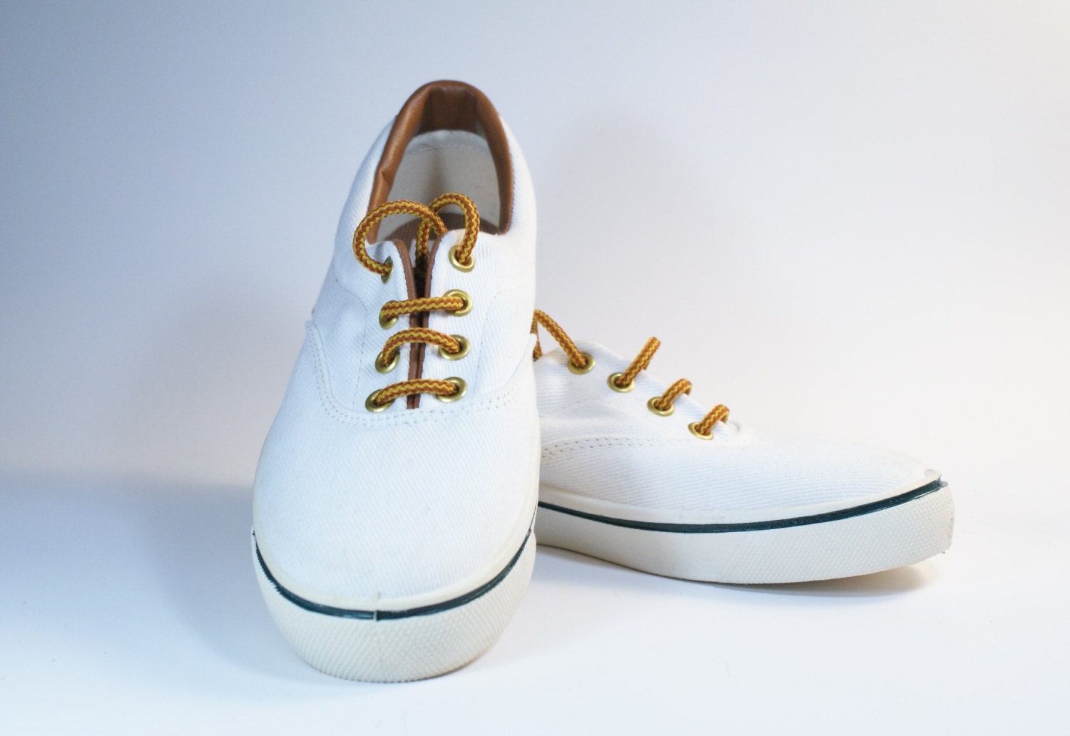 SALE Retro Womens Casual Shoes - White Canvas Deck Shoes Sneakers Womens Anchor Bay Summer Nautical