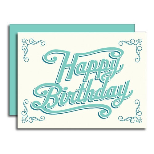 Handwritten Script Birthday Card