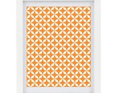 Moroccan Inspired Geometric Tile Art Print, Modern Home Decor,  Orange, Star Pattern, Summer Home Decor, Abstract Art, 8 x 10 Fine Art Print