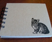 4.25 x 5.5 Cat, Handmade Notebook, Wire Bound Notebook, Notepad, To Do List, Shopping List, Journal, Diary, Paper Goods, Stationery