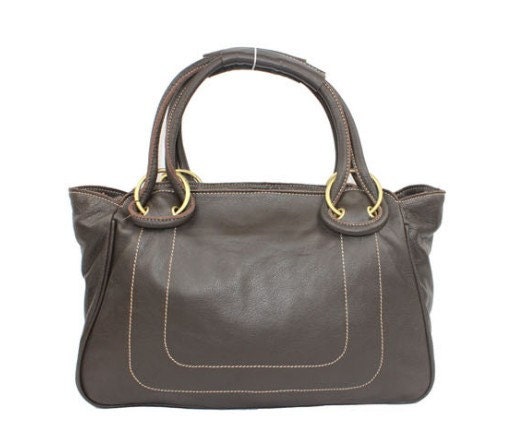 Hand Stitched Leather Tote Bag/ Handbag/ Shoulder Bag/ Shopper Bag/ IPAD Bag in Dark Grey