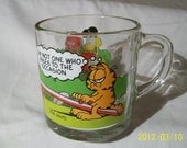 Vintage Garfield Odie Glass Mug Promo Advertising McDonalds 1980