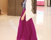 women's purple dress silk Chiffon 8 meters of skirt circumference long dress/skirt / maxi skirt /maxi dress/cotton skirt/Dress