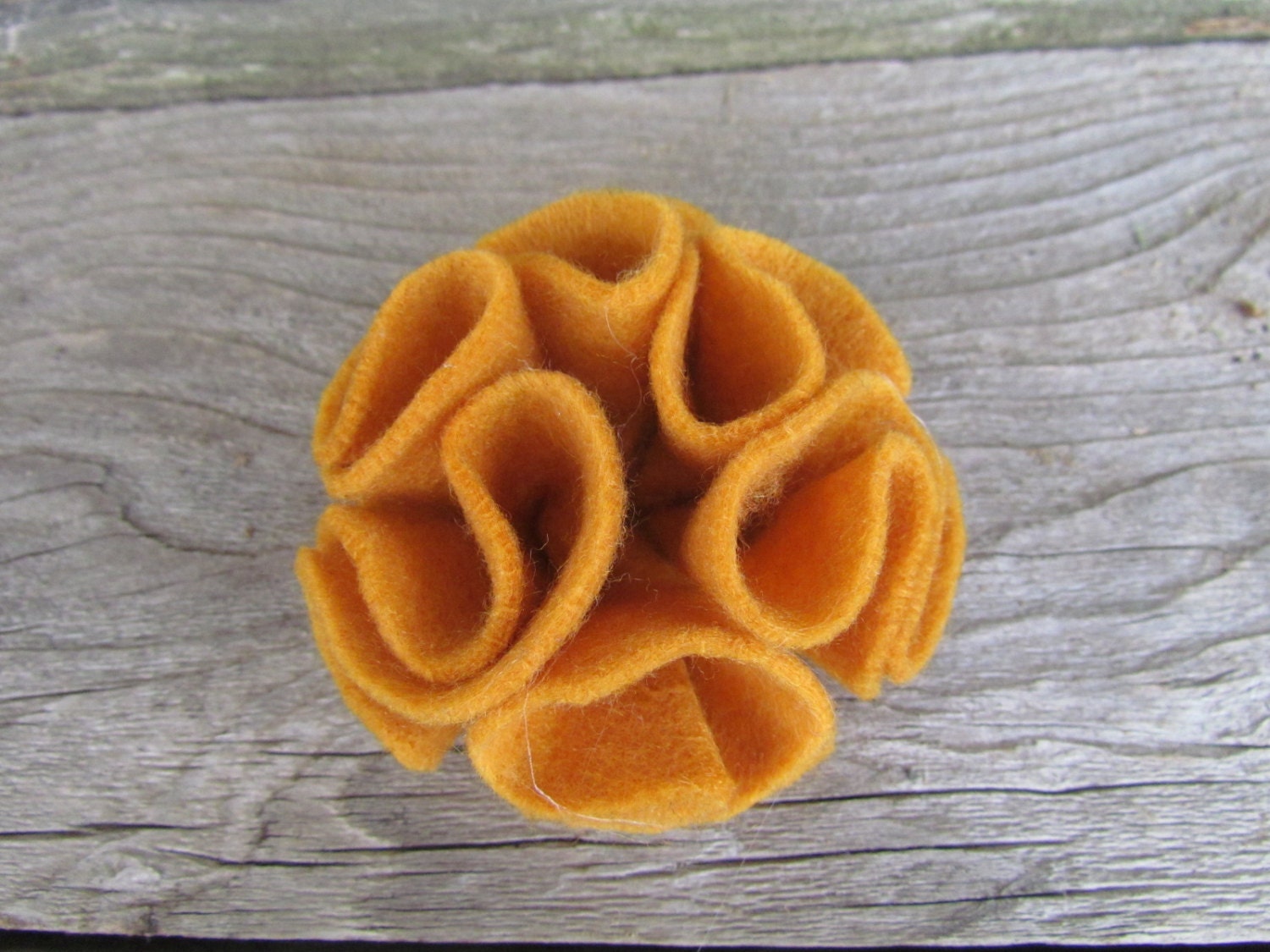Mustard Yellow Felt Flower Pin
