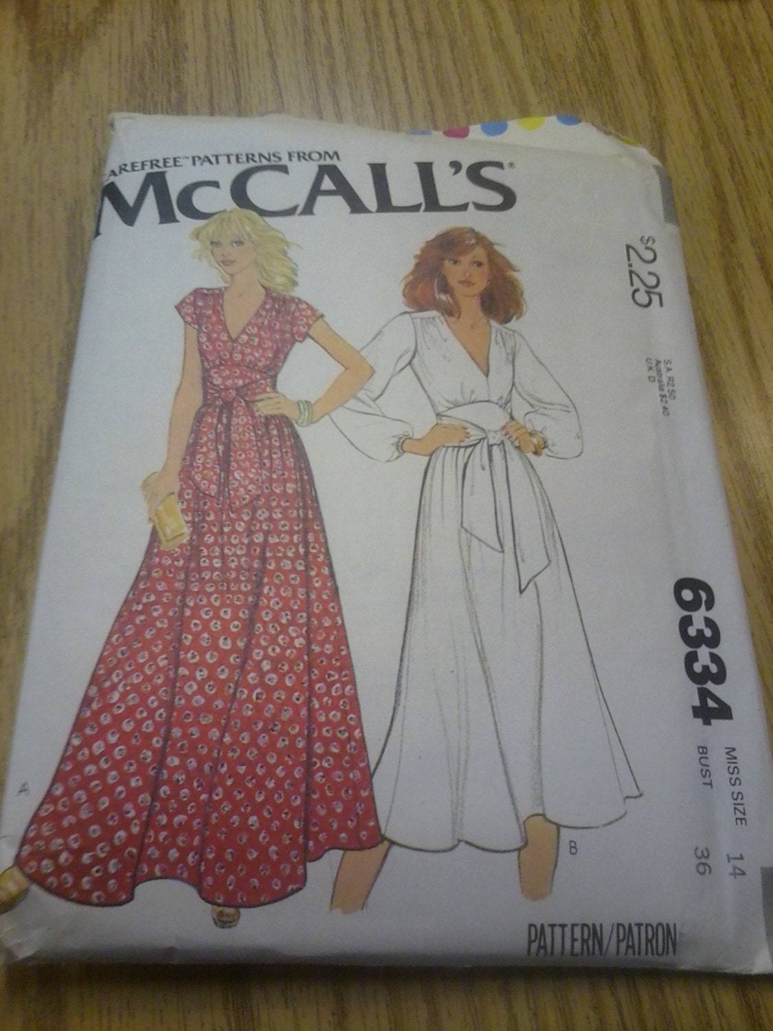 1978 McCalls 6334 Sewing Pattern-Misses Dress