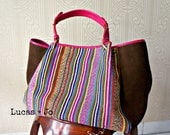 handmade handwoven ikat and leather