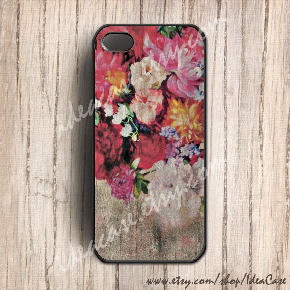 iphone 5 case - Floral on Wood iphone case , iphone 4s case , plastic iphone case, iphone cover