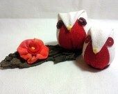 Handmade owl plushie, disco style, set of 2 ,button eyes 100% recycled fabric eco friendly