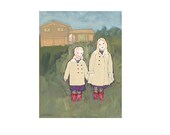 Custom personalized portrait, Mother daughter, sisters, or best friends. Original painting by Amy Stephenson inspired by your photographs.