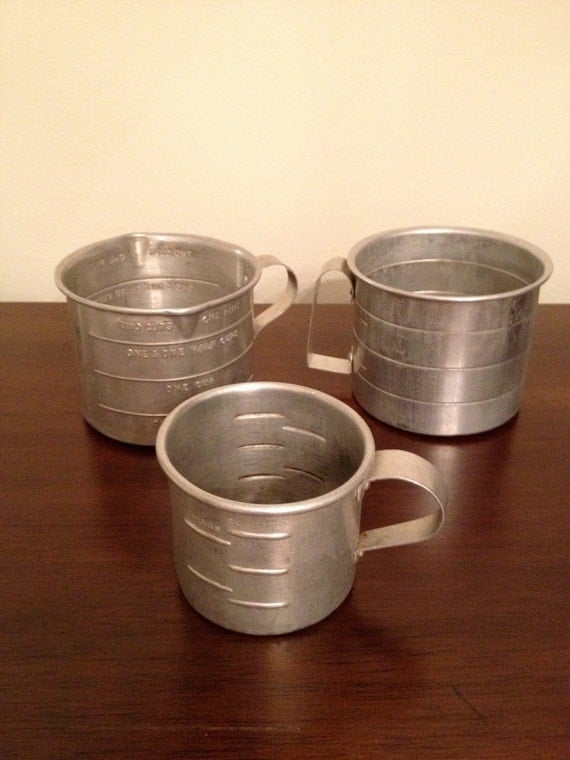3 Set by Cups Measuring  SchmitysVintageBooty cup of Vintage vintage Aluminum aluminum