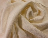 Vintage Fabric - 1950's Atomic Mid-Century White Jacquard Material - Poly and Rayon Blend