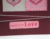 Valentine Cards, Valentine's Day Handmade, New Love on Burgundy Background