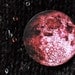 Glow In The Dark Blood Red Harvest Moon Space Pin Badge