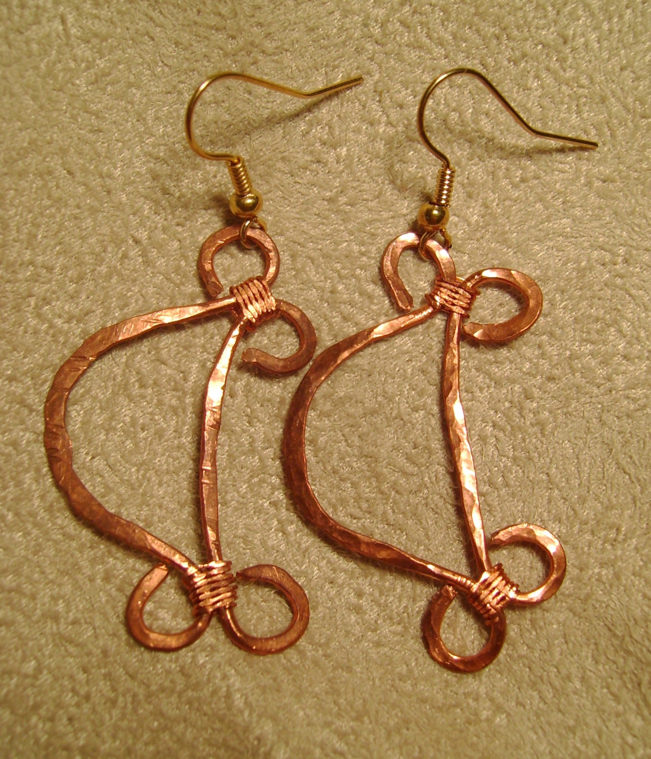Crescent Moon Copper Earrings