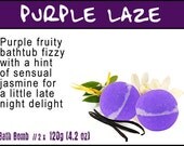 2 x  Purple Laze Bath Bombs  //2 x 120g (4.2oz) // Fresh Natural Handmade Vegan Bath Bombs Fizzies