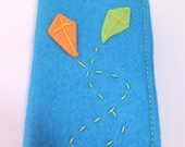 Blue, Green and Orange Kites Felt Needle Case
