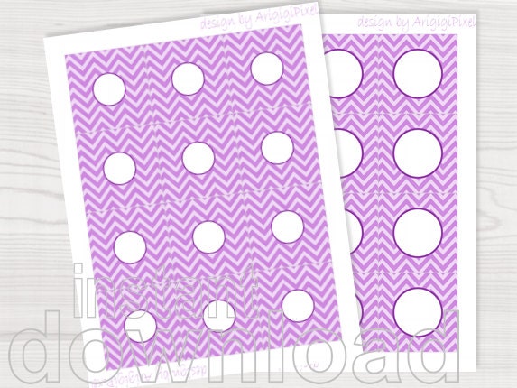 purple chevron printable tag party circle 1 in circle 1,5 in spring Easter Mothers day printables party printable material instant download Il_170x135