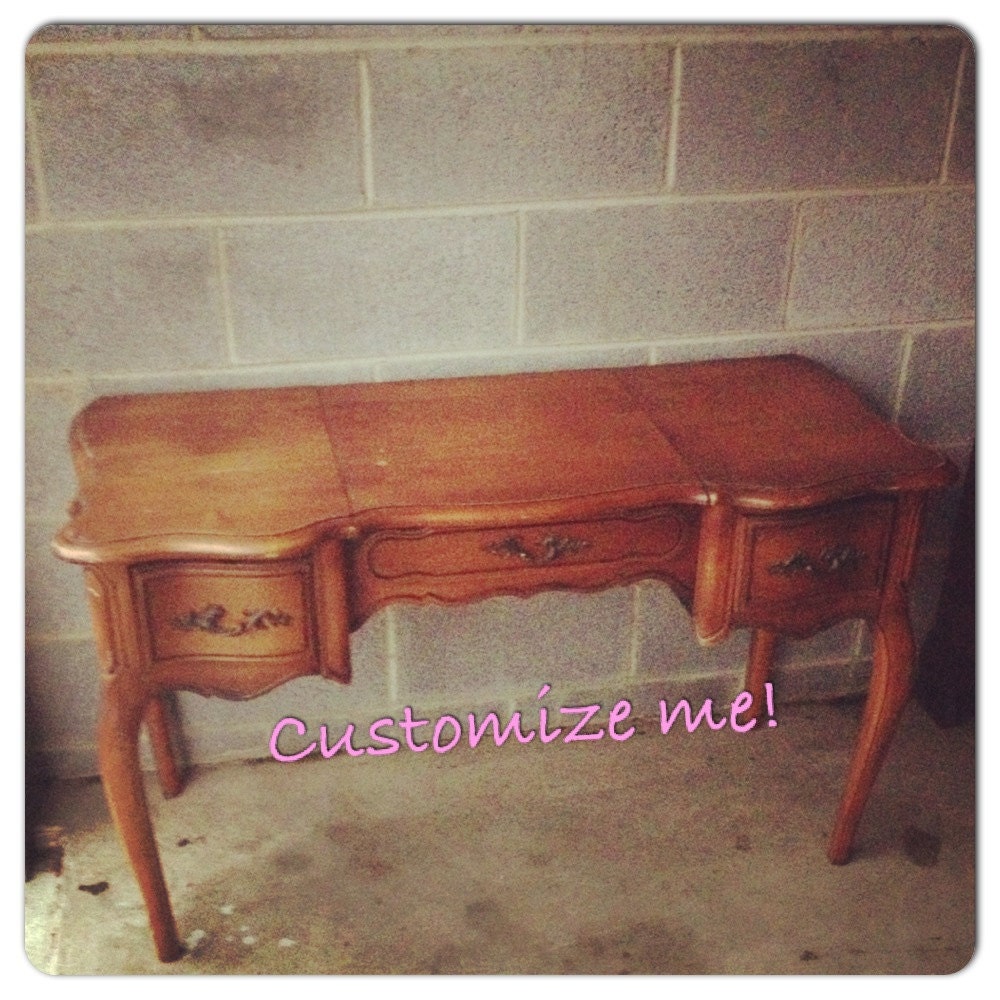 Painted to order- French Provencial petite vanity desk or console table