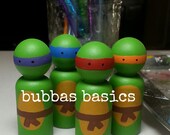 Ninja Turtle peg dolls 4pc SET