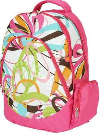 Backpack with Name - Kids & Adults - Travel Bag - Multi Colored Swirl