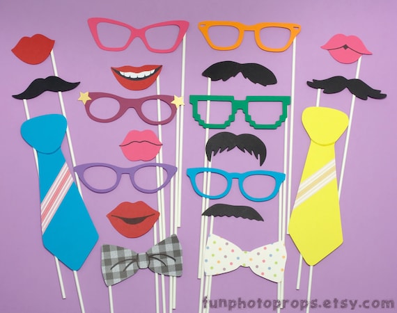 20 piece Photobooth Prop Set - Wedding Photo Booth Props - Party Photobooth Props (K) Il_570xn