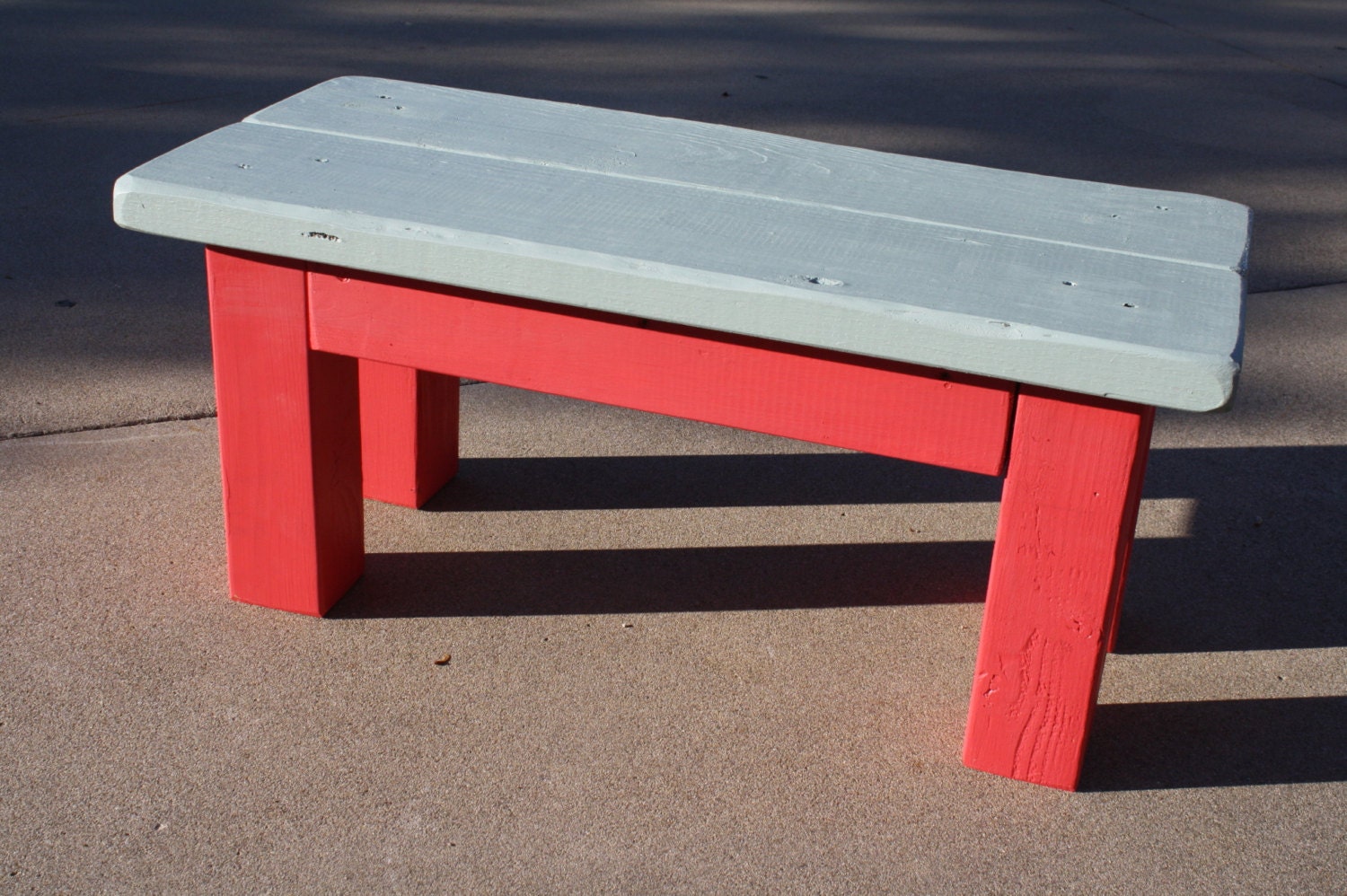 Hand-Made FARMHOUSE Style GARDEN BENCH In Berry Blush & Green Water Color Custom Sizes Colors Available