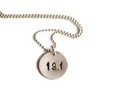 Charm Necklace 13.1 26.2 - Runners Jewelry - Half Marathon 5K 10K Sterling Silver Engraved Charm Necklace