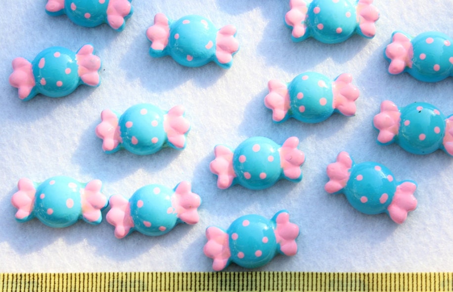 Set of 40 pcs lovely dots wrapped candy flatback scrapbooking Cabochons Cell phone decor, hair pin, DIY-SZ0111a