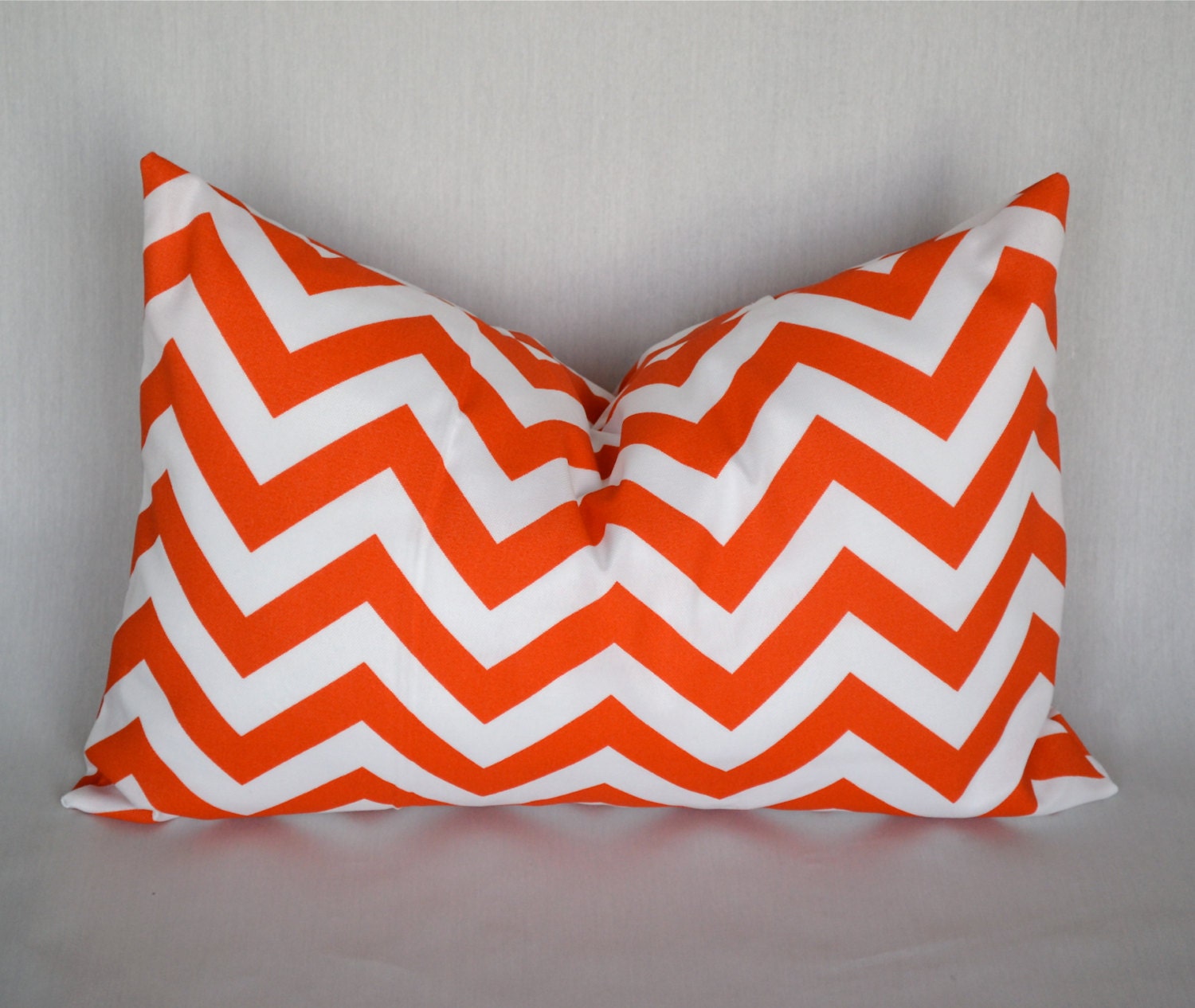 12x18 Pillow Cover - Zig Zag - Chevron - Retro, Modern, Contemporary - Outdoor - Orange White - MADE TO ORDER