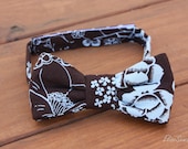 Toddler Boy Bowtie Brown Blue Floral