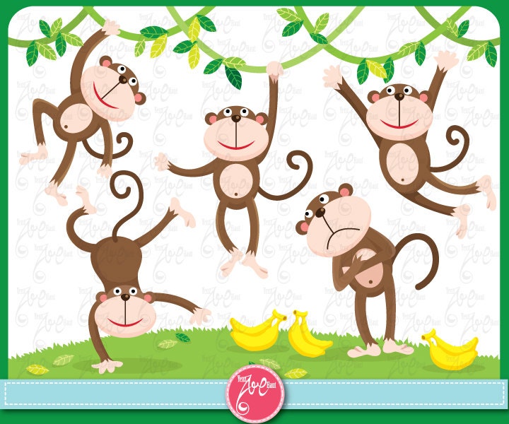 monkey clip art etsy - photo #48