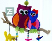 Owls in Love Decorative Modern Frieze