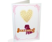 Greeting Card - FUNNY DOG & BONE