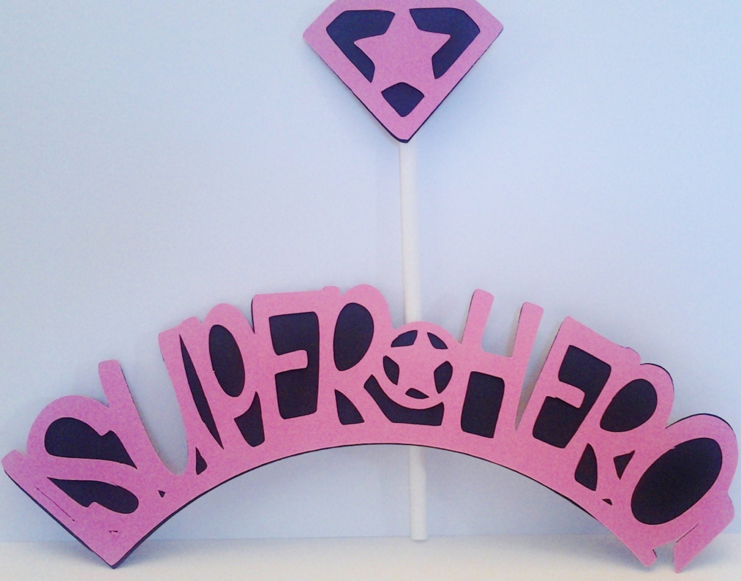 24 Peice custom birthday set super hero girls birthday 12 cupcake wrappers 12 cupcake toppersbake sale