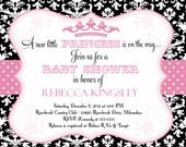 Black & Pink Damask Princess Baby Shower Invitation - Printable Il_170x135