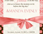 Coral & Brown Princess Baby Shower Invitation - Printable Il_170x135