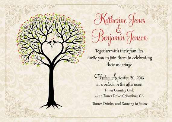 Love Birds Tree Wedding Invitation - Printable Il_170x135