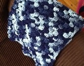 Handmade Granny Square Afghan- Blue Ice