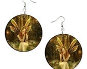 Fairy - decoupage handmade earrings