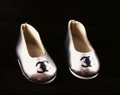 American Girl almost Designer Shoes C Channel 18" doll Silver Metallic Josephina Molly Samantha Kirsten Sz