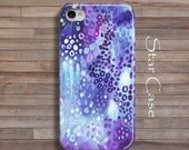iPhone 4/ 4s and 5 Case - Abstract Watercolor - iPhone Hard Case - Galaxy Cell Phone Cover Purple Blue