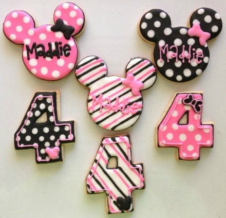 Funky Minnie Mouse Custom Cookies (24cookies)