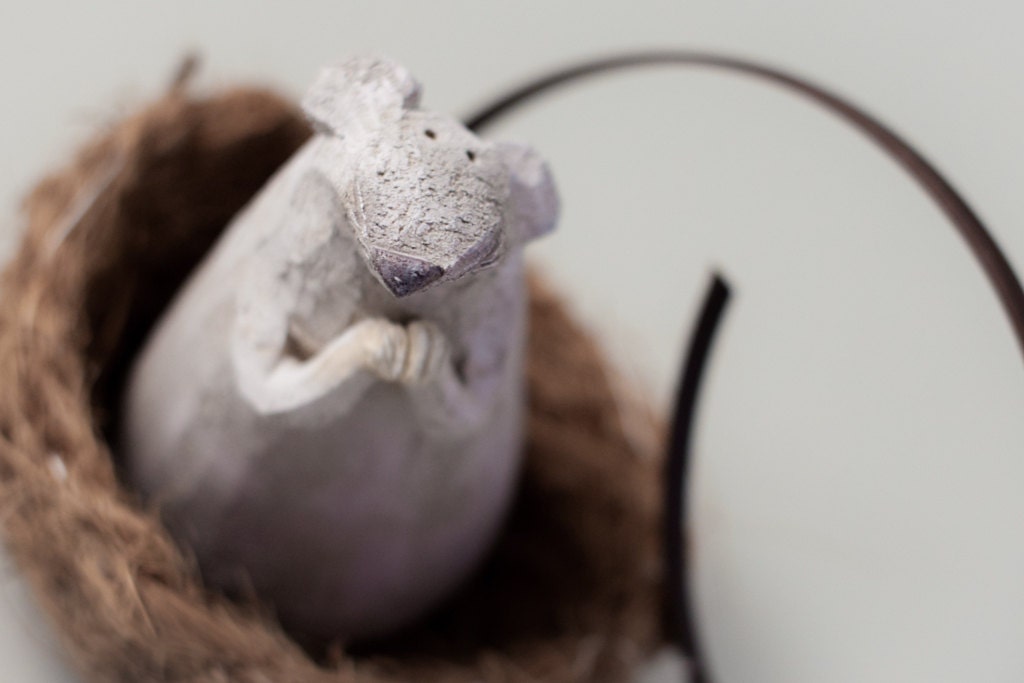 Mouse 17 "The Lovable Vole" Handmade Stoneware Sculpture, Ceramic Animal Figure by MURTIGA - Murtiga