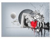 Graphic design collage poster for modern interior