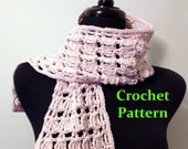 Crochet Pattern for Chunky Lacy Treble Scarf, PDF File Instant Download