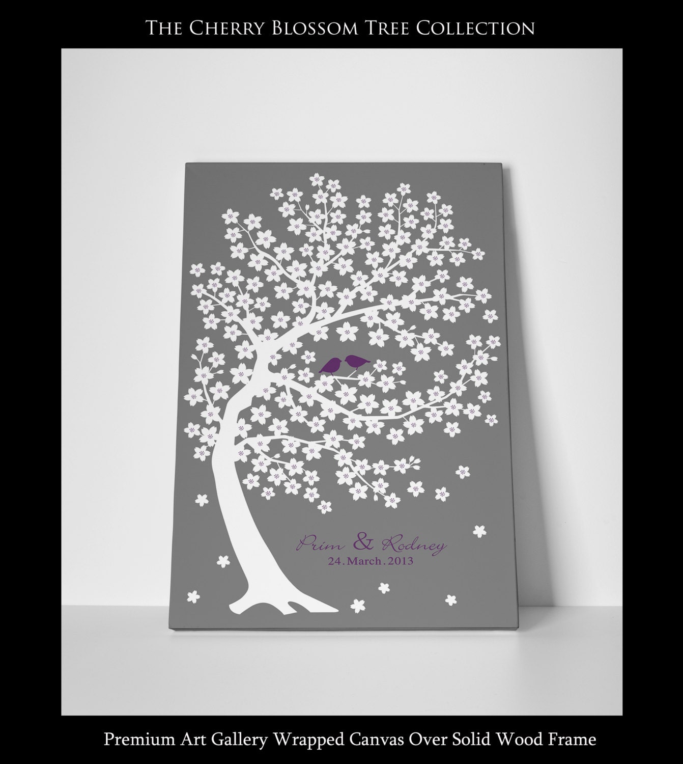Wedding Guest Book Poster - Guest Book Tree - Wedding Guestbook Tree - 100 Signatures - Art Gallery Wrapped Canvas