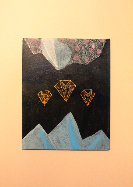Original illustration on canvas panel / ink, acrylic color,
